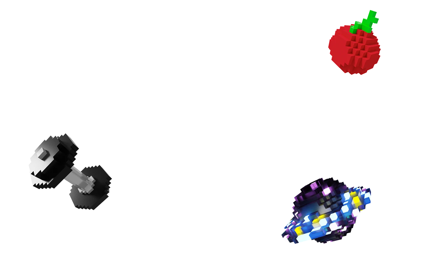 Foreground with items used in habit tracking